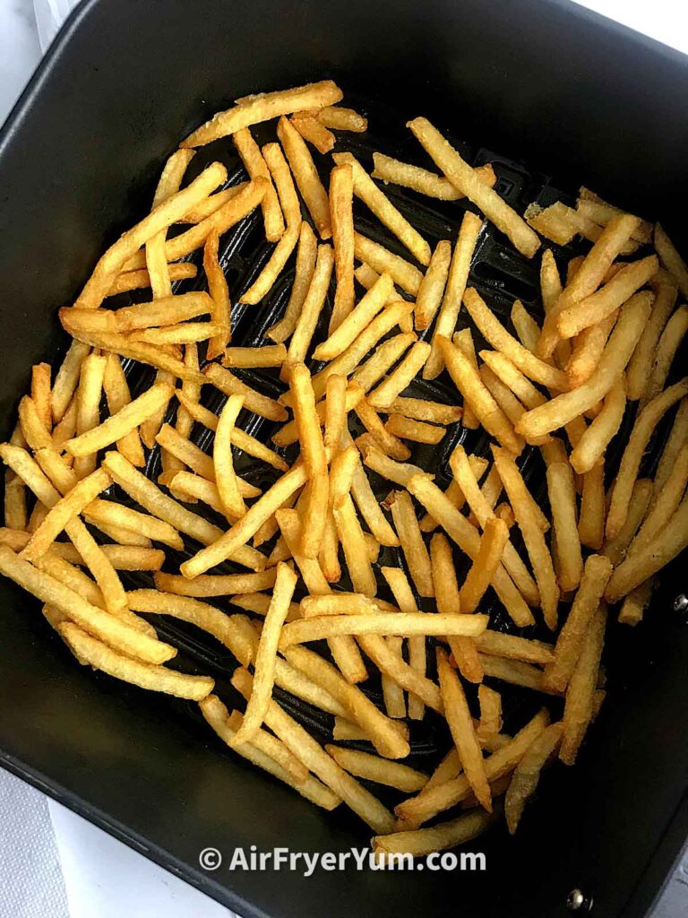Fryer in an air fryer basket