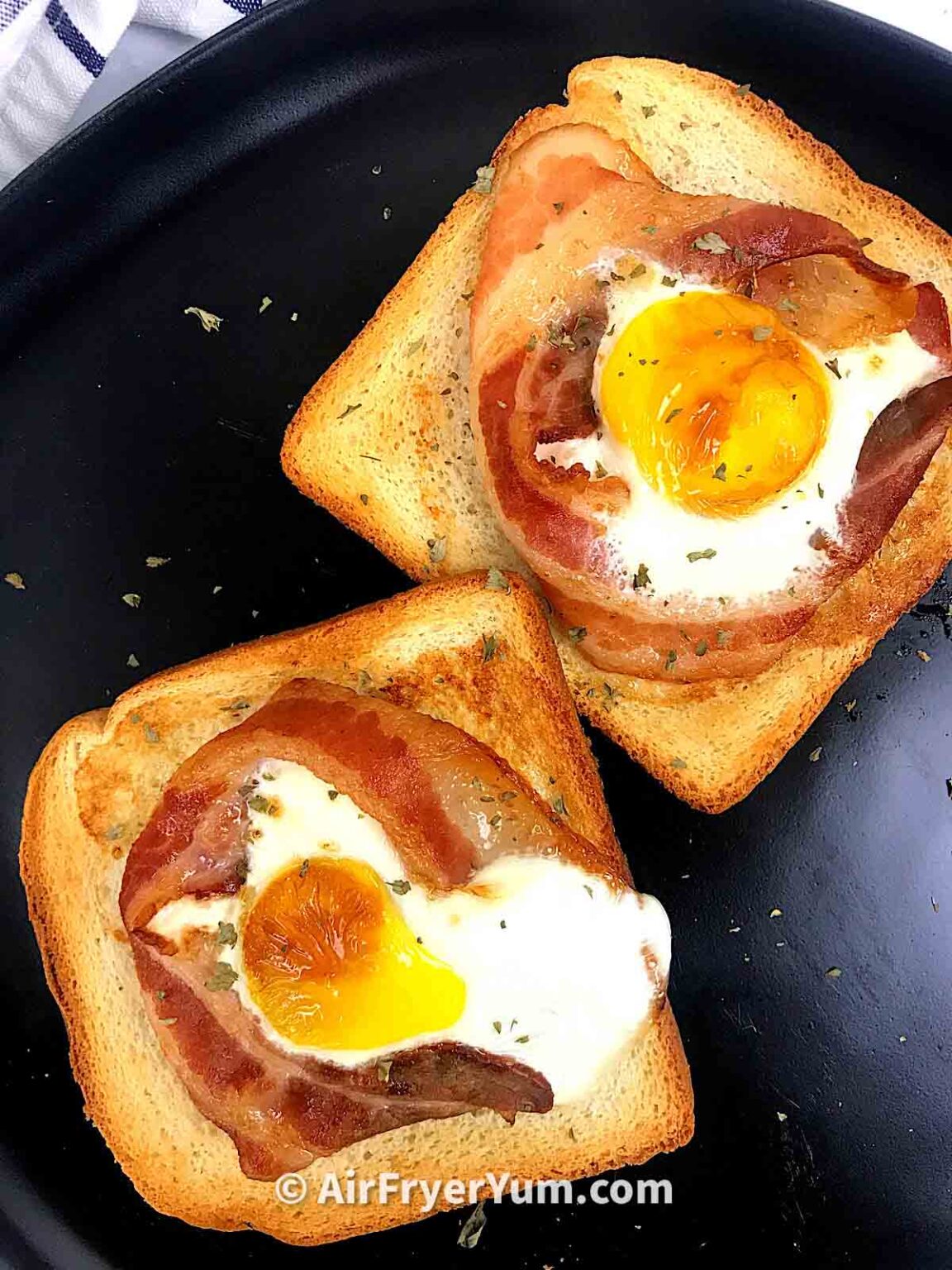 Eggs, Bacon and Toast in Air fryer Air Fryer Yum