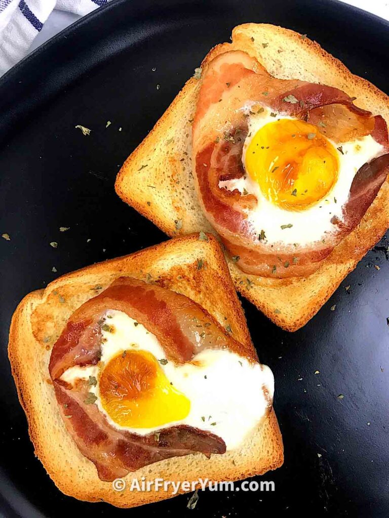 Egg-in-the-hole bacon sandwich recipe