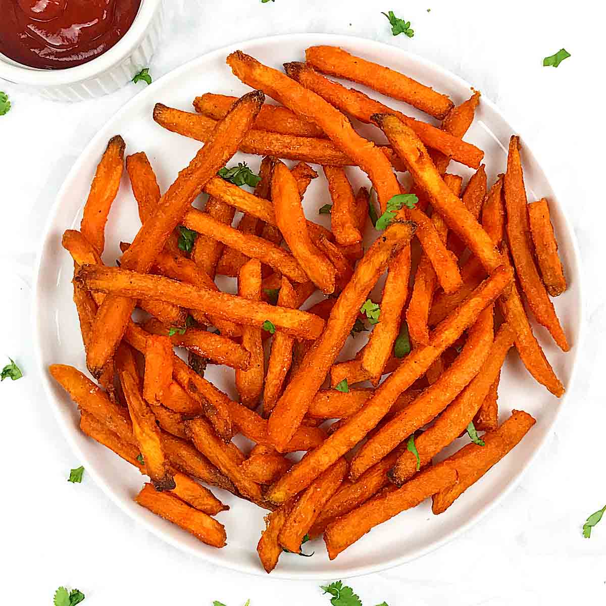 Frozen Sweet Potato fries in Air fryer.