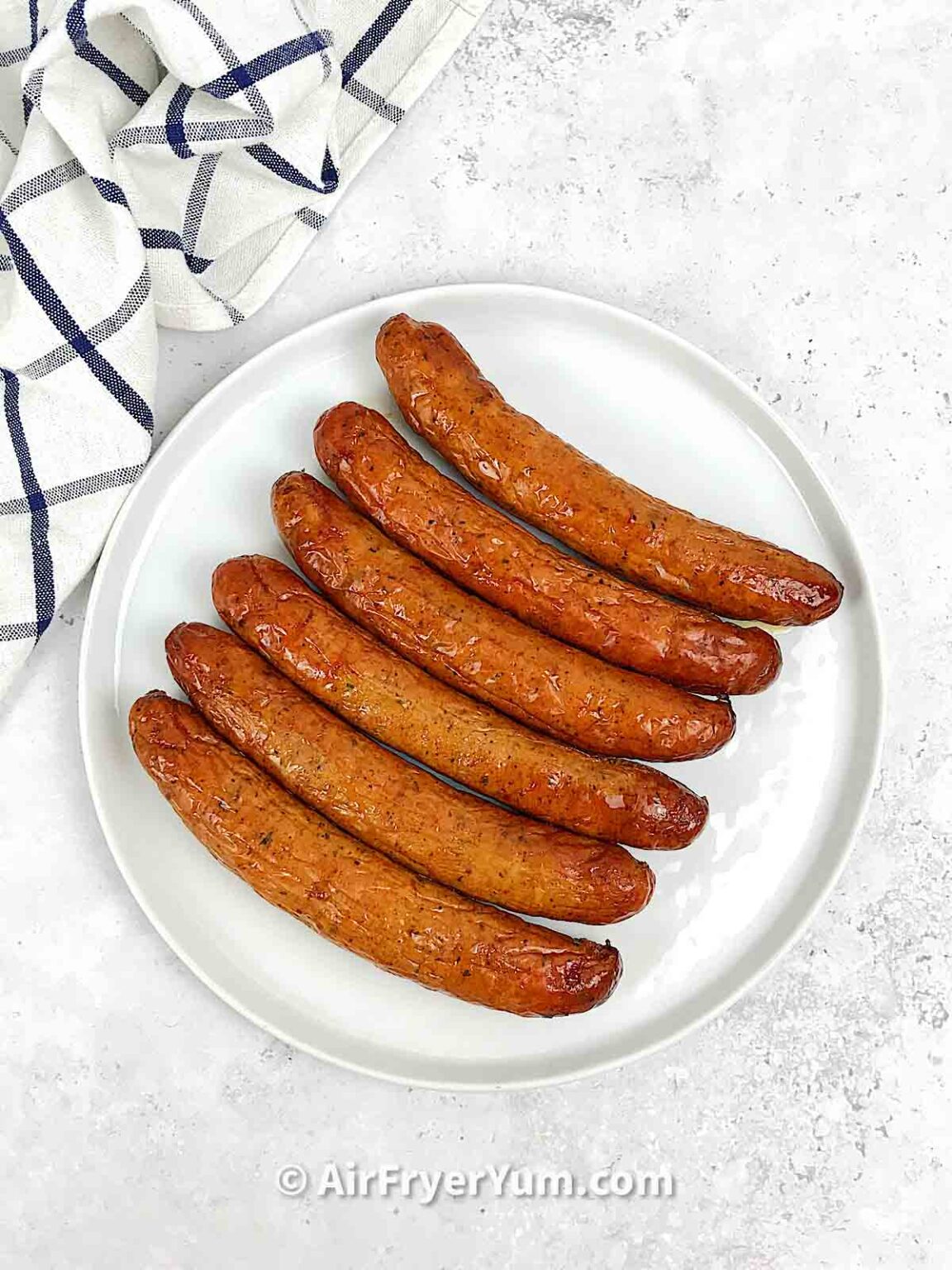 Spicy air fryer chicken sausages (Amylu Chicken Andouille) Air Fryer Yum