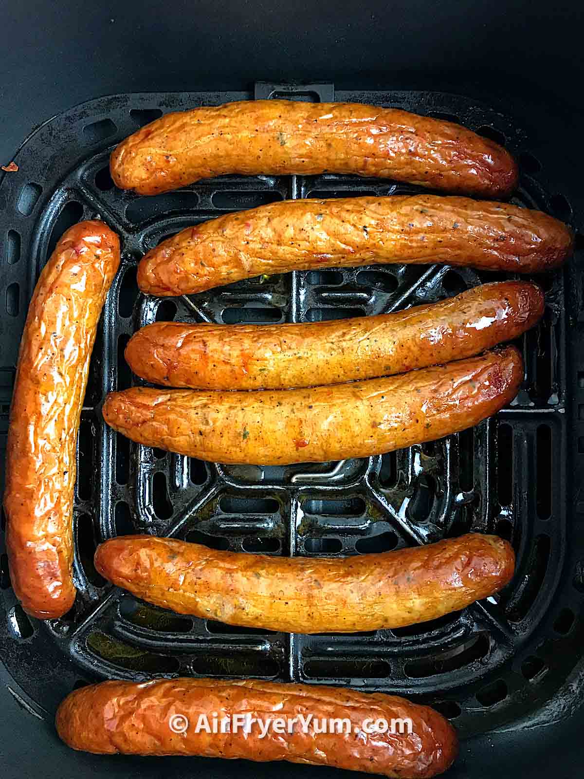 Spicy air fryer chicken sausages (Amylu Chicken Andouille) Air Fryer Yum