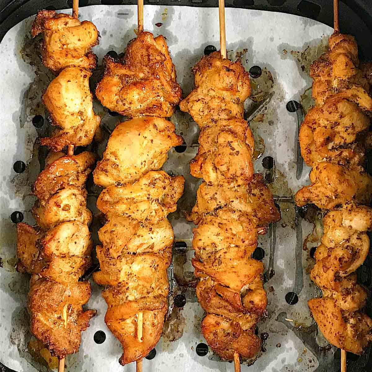 Air fryer Greek Chicken Souvlaki Recipe