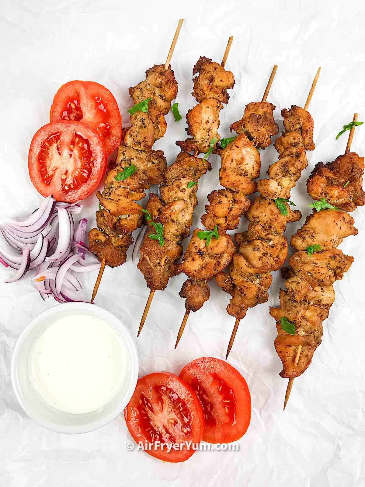 Air fryer Greek Chicken Souvlaki Recipe Air Fryer Yum