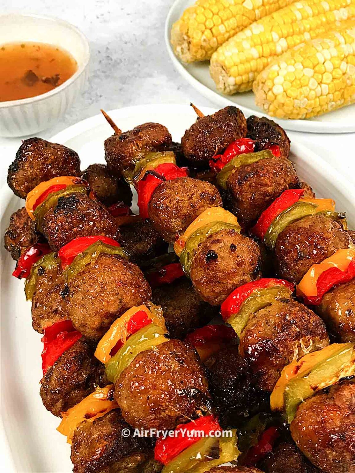 Air fryer meatball skewers (Kabobs) Air Fryer Yum
