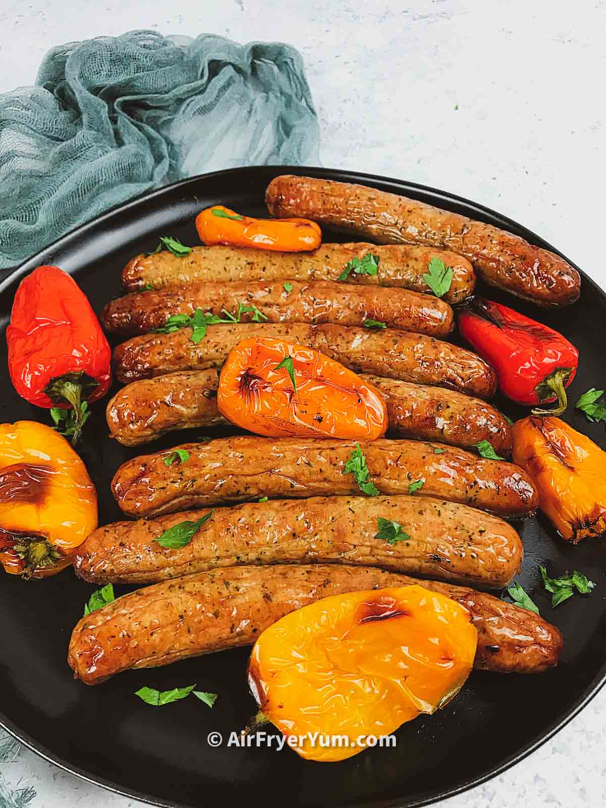 Air fryer Roasted Garlic Asiago Chicken Sausages Air Fryer Yum