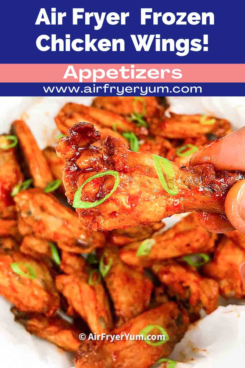 Frozen Chicken wings in air fryer. - Air Fryer Yum