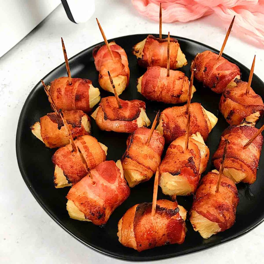 Air fryer Bacon wrapped pineapple (bites and rings) Air Fryer Yum