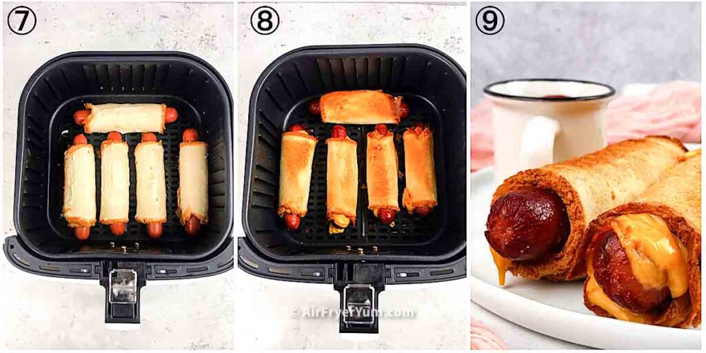 Air fryer Hot dog wraps (Hot dog roll ups) Air Fryer Yum