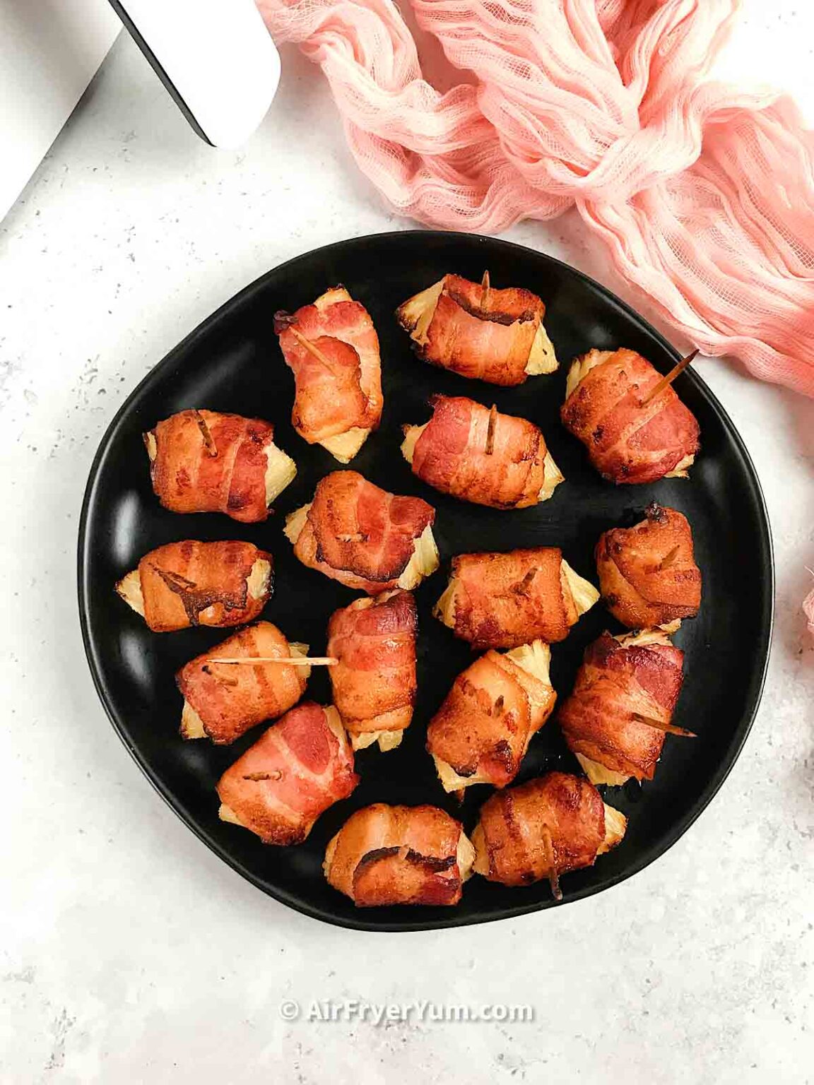 Air fryer Bacon wrapped pineapple (bites and rings) Air Fryer Yum