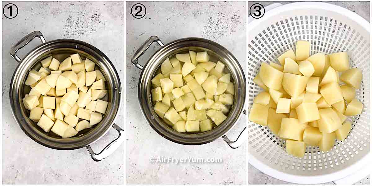 Air fryer Parmentier Potatoes (cubed potatoes) Air Fryer Yum
