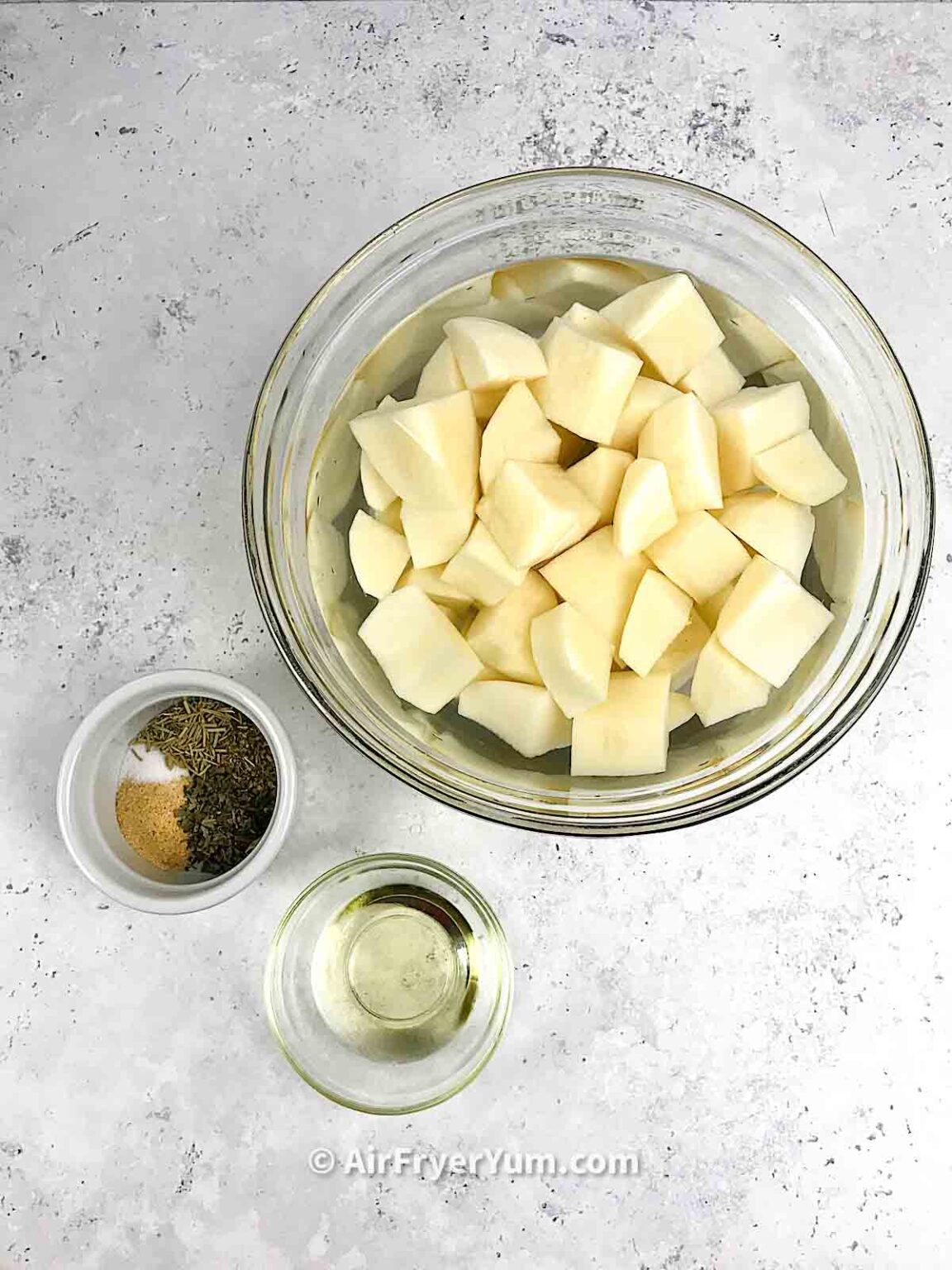 Air fryer Parmentier Potatoes (cubed potatoes) Air Fryer Yum