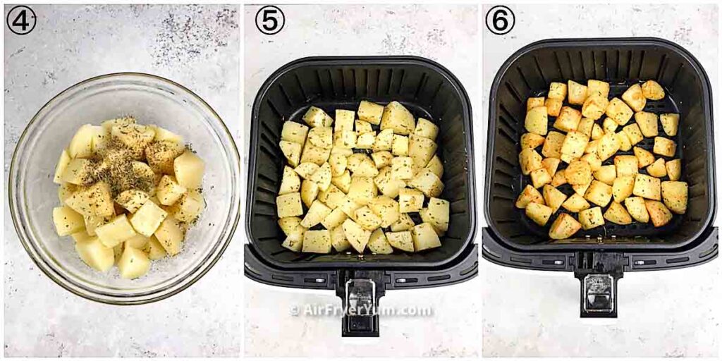 Air fryer Parmentier Potatoes (cubed potatoes) - Air Fryer Yum