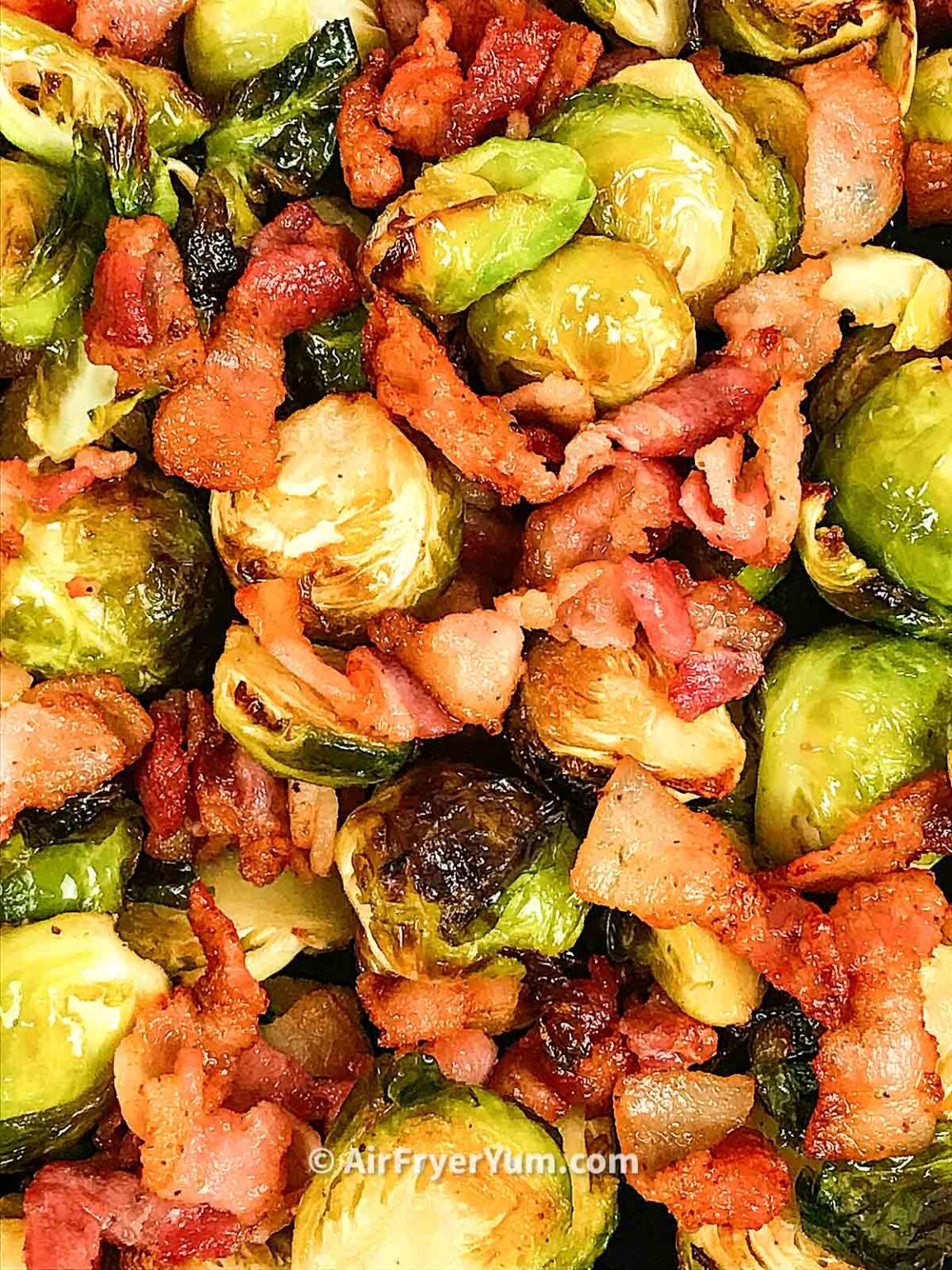 Air fryer Brussel sprouts with bacon Air Fryer Yum