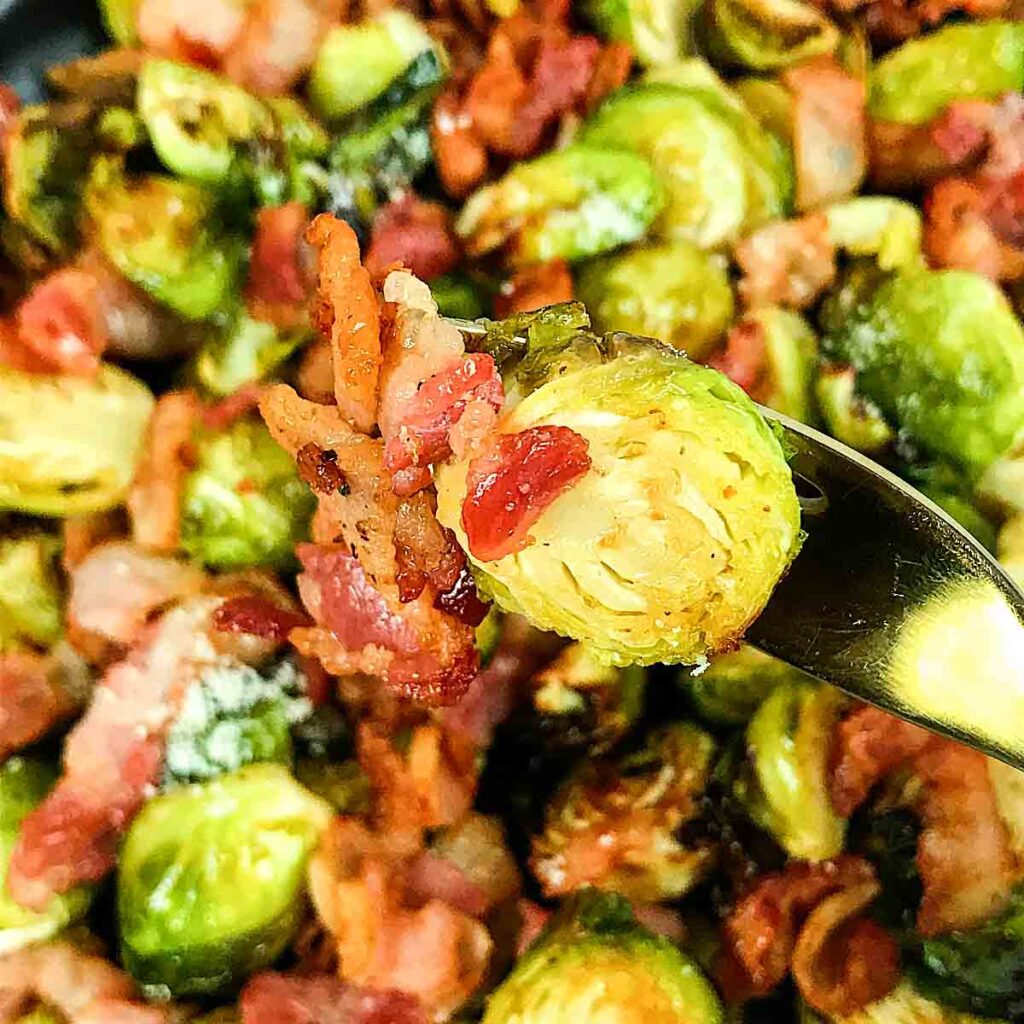 Air fryer Brussel sprouts with bacon Air Fryer Yum