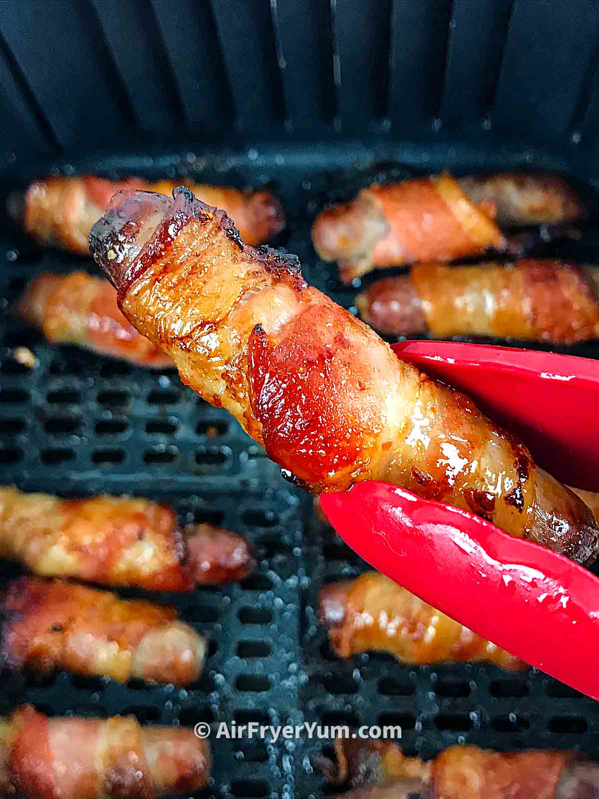 Air fryer pigs in a blanket with bacon (British) Air Fryer Yum