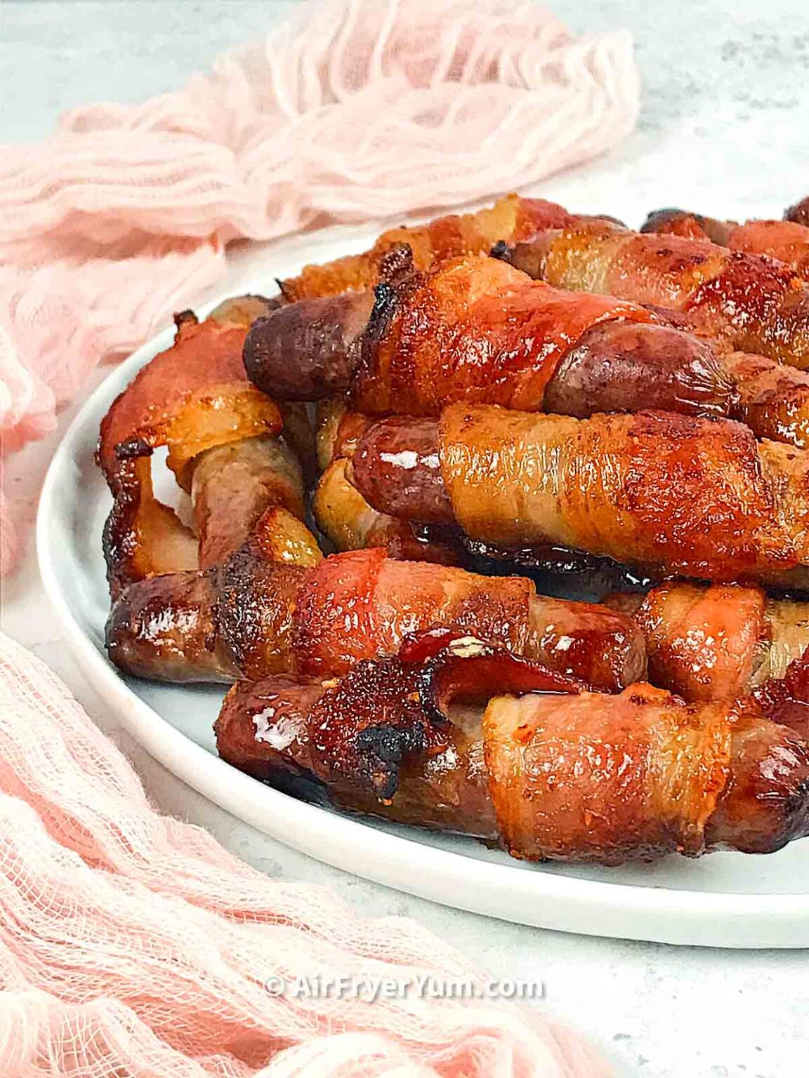 Air fryer pigs in a blanket with bacon (British) Air Fryer Yum