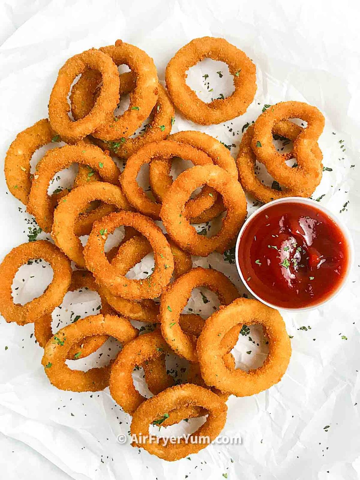 Frozen Onion rings in air fryer - Air Fryer Yum