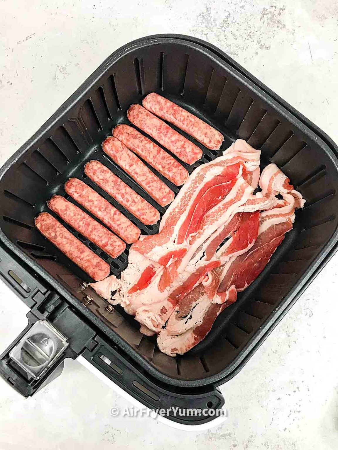Can you cook bacon and sausage in an air fryer Air Fryer Yum