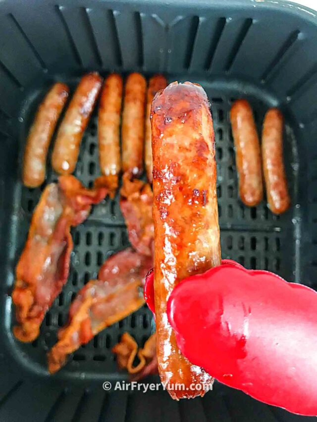 Can you cook bacon and sausage in an air fryer Air Fryer Yum