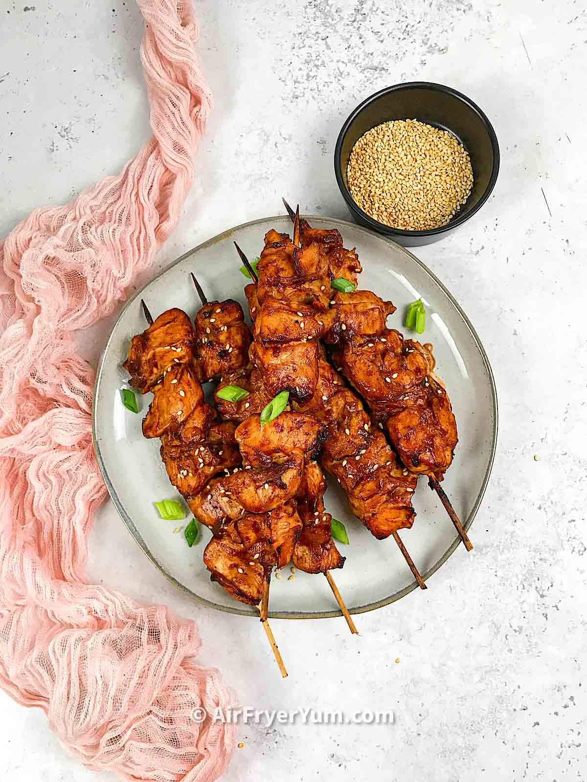 Air fryer Chinese Chicken on a stick (Chinese chicken skewers) Air