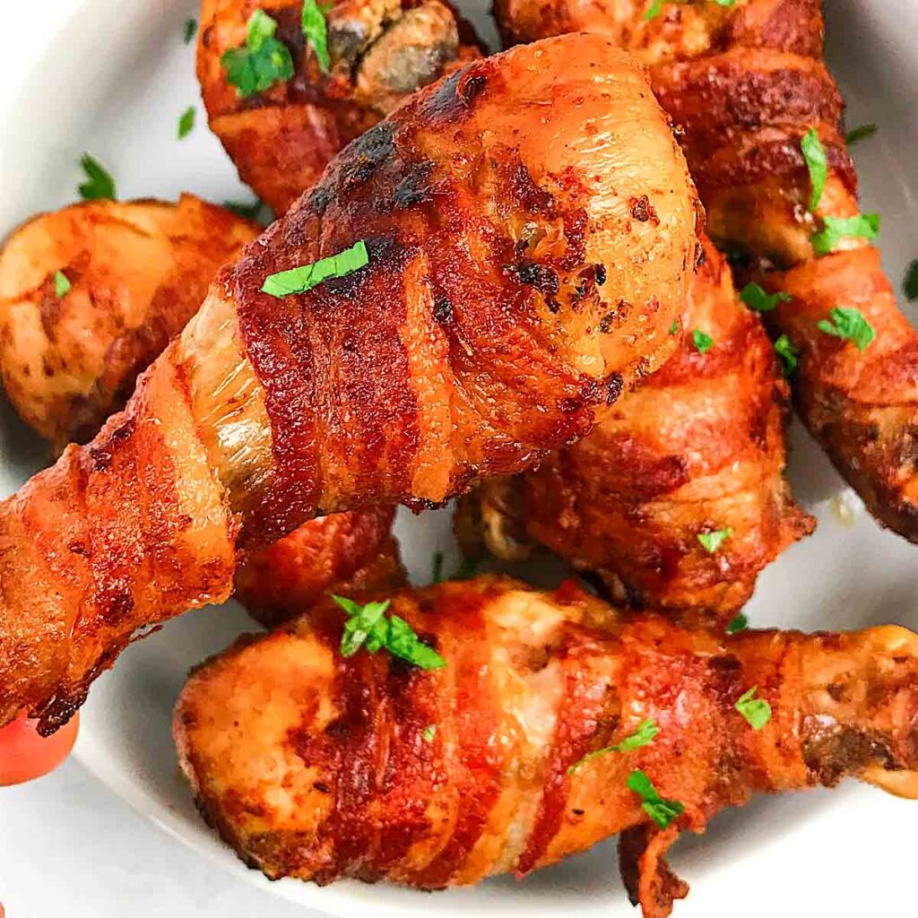 Air fryer bacon wrapped drumsticks Air Fryer Yum