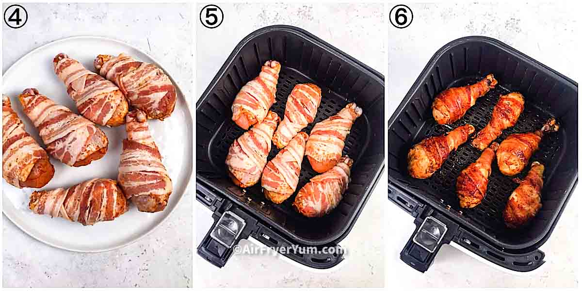 Air fryer bacon wrapped drumsticks Air Fryer Yum