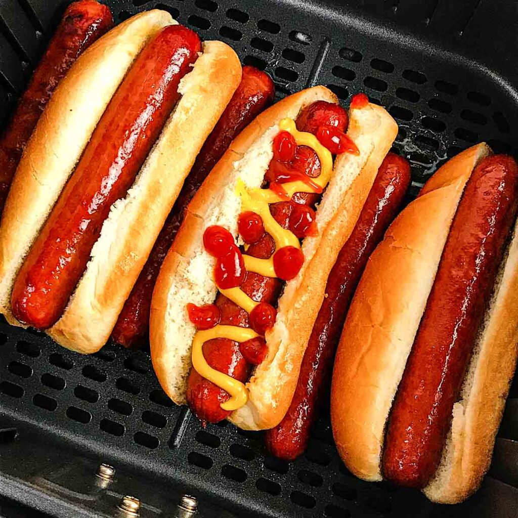 Air fryer hot dogs (Air fried hot dogs) Air Fryer Yum