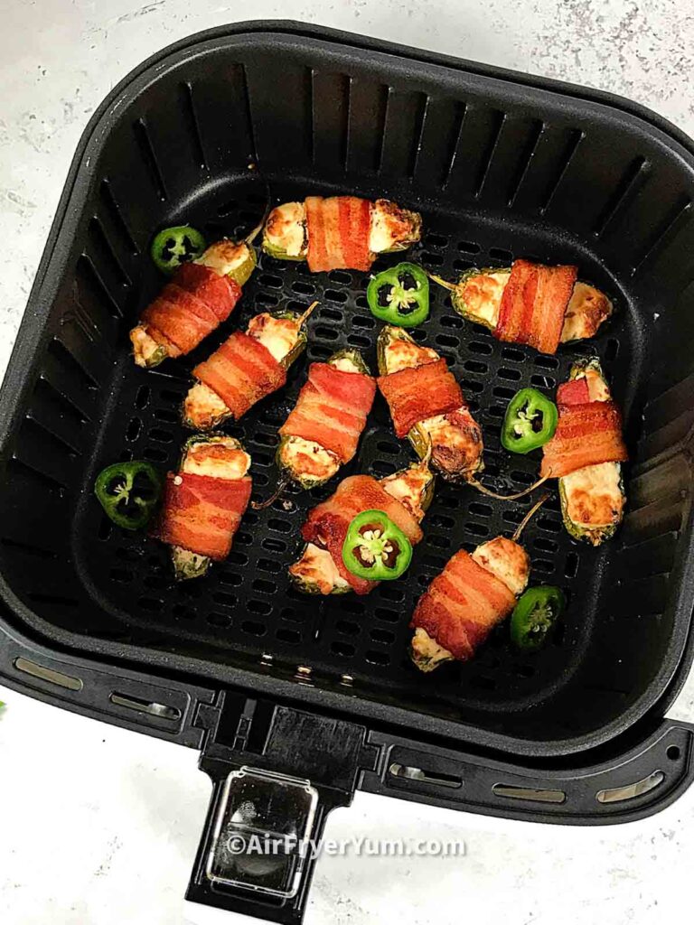 Turkey bacon wrapped jalapeno poppers in Air Fryer 