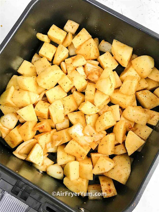 Air fryer potatoes and onions Air Fryer Yum