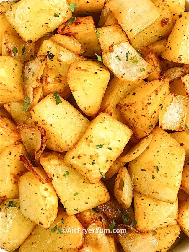 Air fryer potatoes and onions Air Fryer Yum