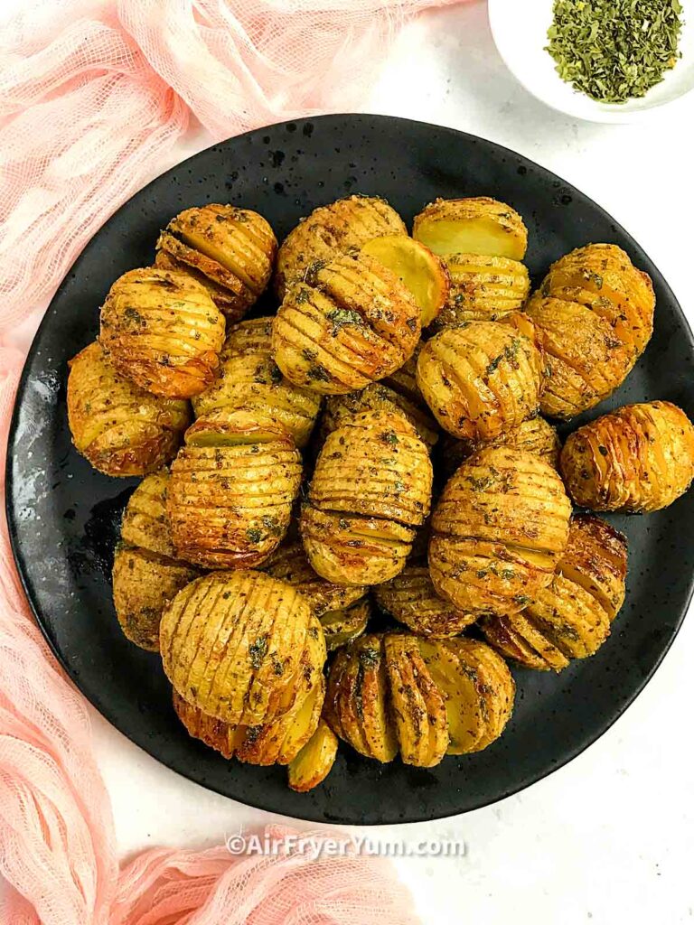 Easy Air Fryer Mini Hasselback Potatoes - Wholesome Patisserie