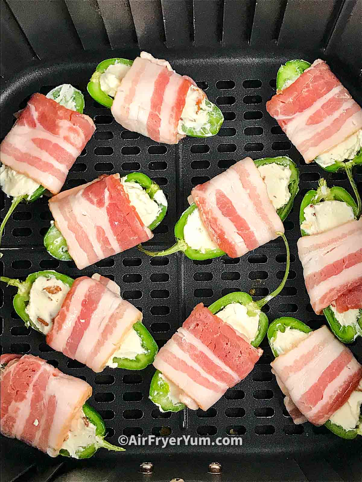 Air fryer bacon wrapped Jalapeño poppers Air Fryer Yum