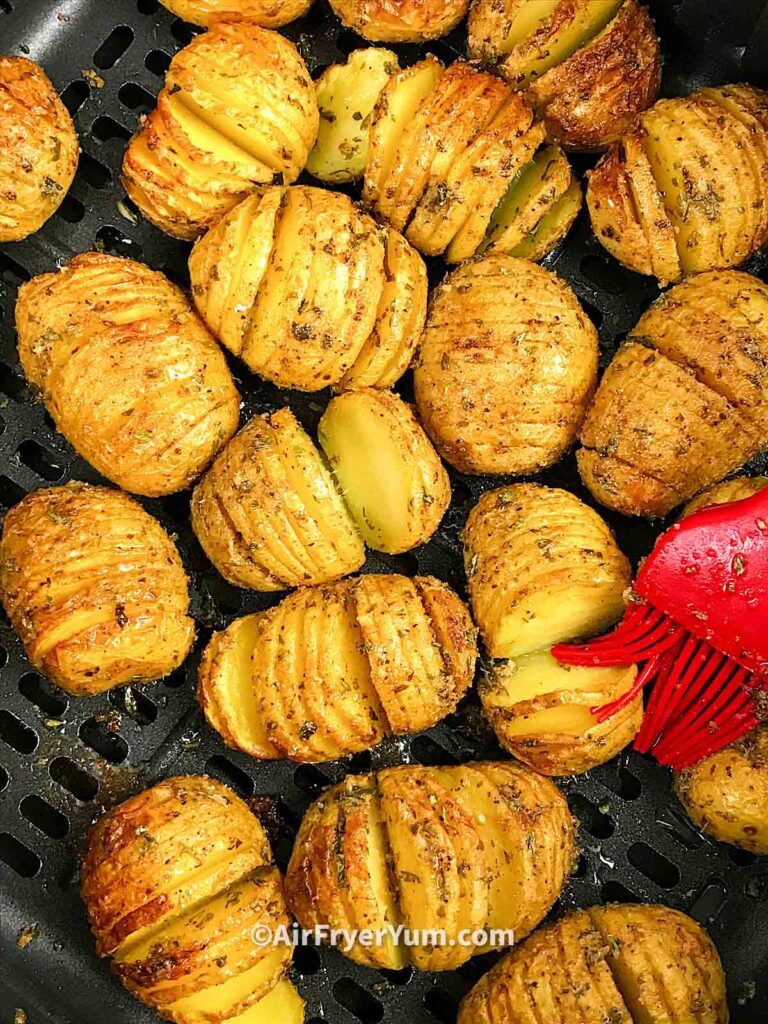 Air Fryer Mini Hasselback Potatoes - Courtney's Sweets