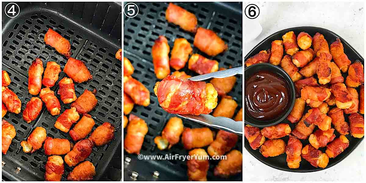 Air fryer bacon wrapped Tater tots Air Fryer Yum