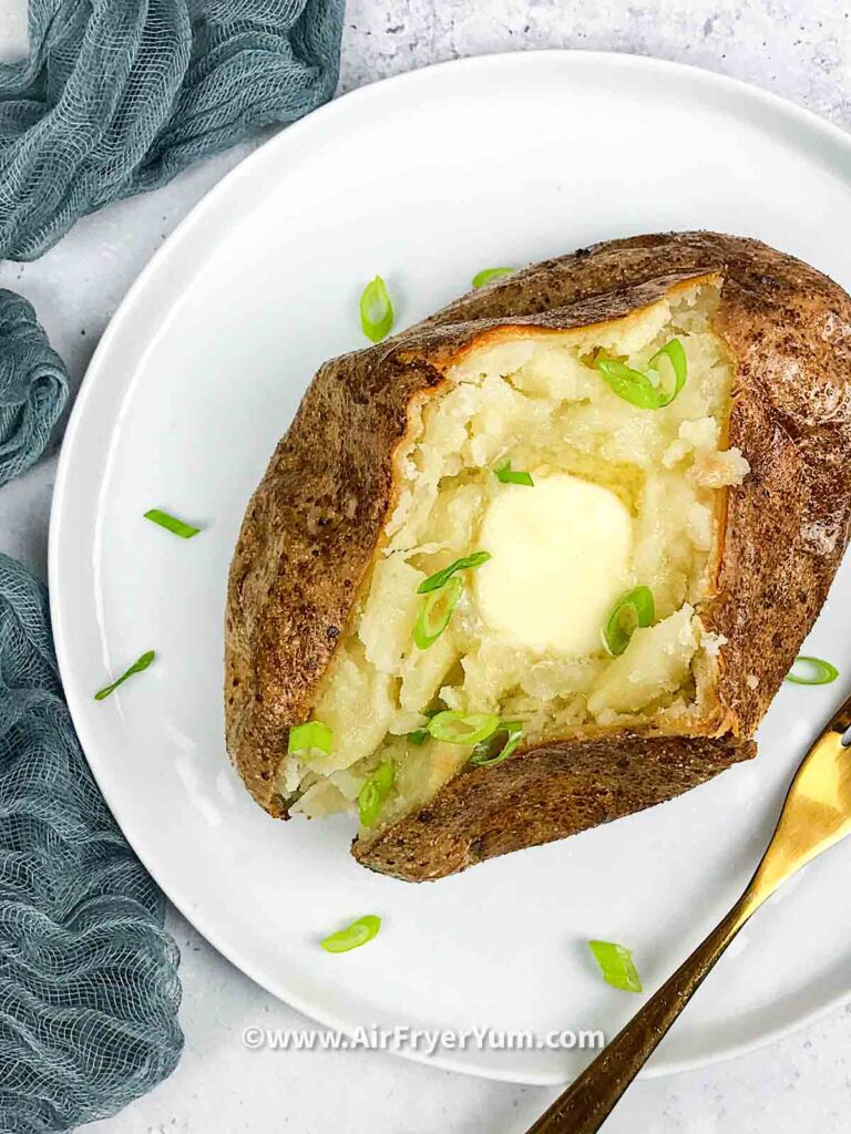 Air Fryer Baked Potato (Fluffy Inside, Crispy Skin) - Wholesome Yum