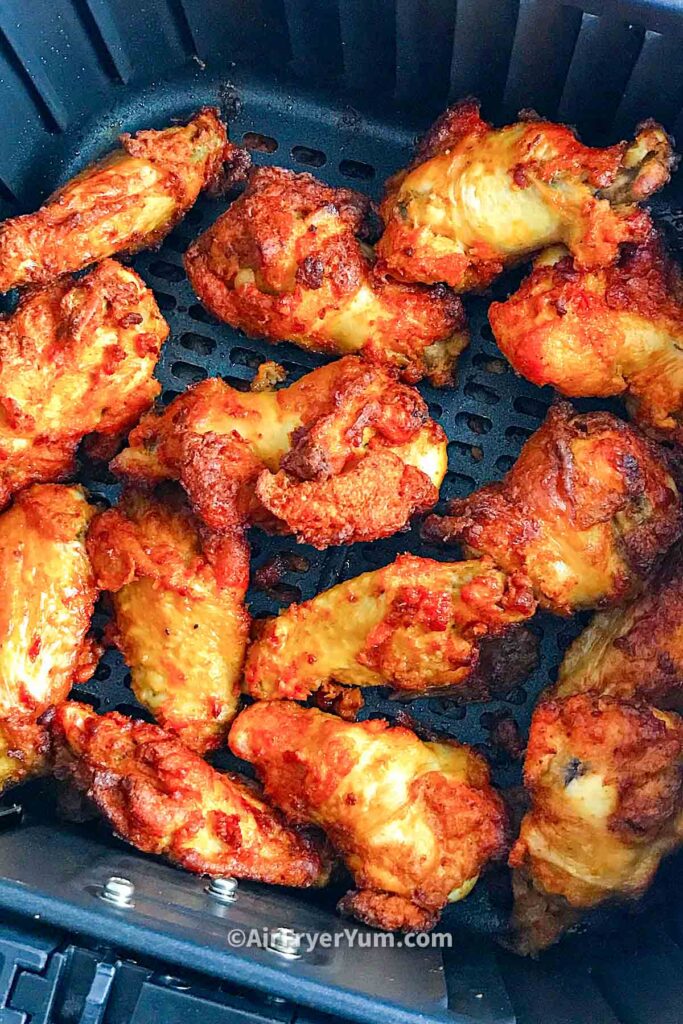 Frozen Chicken wings in air fryer. - Air Fryer Yum