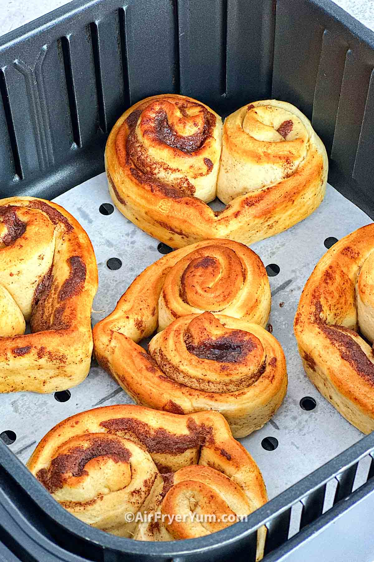 Air fryer Heart shaped cinnamon rolls Air Fryer Yum